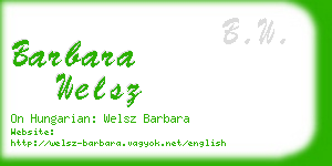 barbara welsz business card